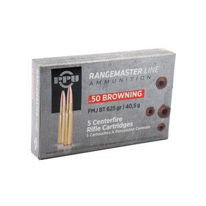Prvi PPU Rangemaster 50 BMG PPRM50BOX Ammunition 625 Grain Full Metal Jacket 5 Rounds - 50 BMG Rangemaster
