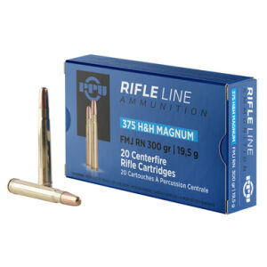 Prvi PPU 375 H&H Mag Ammunition PP375F 300 Grain Full Metal Jacket 10 Rounds - 375 H&H 300gr FMJ