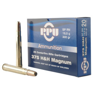 Prvi PPU 375 Holland & Holland Magnum Ammunition PP375S 300 Grain Soft Point Round Nose 10 Rounds - 375 H&H 300gr SP