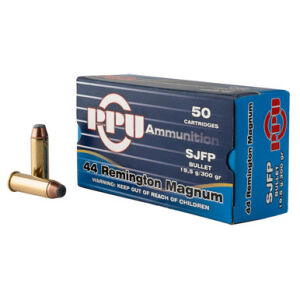 Prvi PPU 44 Rem Mag Ammunition PPH44MF 300 Semi-Jacketed Flat Point 50 Rounds - PPU 44 Rem Mag