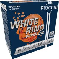 FIOCCHI WHITE RINO 12GA 2.75" - 1-1/8OZ #8 1150FPS 250RD CASE - White Rino #8