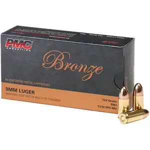 PMC 9MM LUGER 124GR FMJ - 50RD 20BX/CS - PMC 9mm FMJ