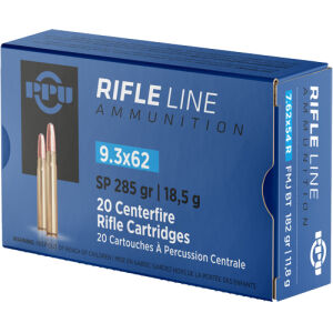 PPU 9.3X62MM 285GR JSP - 20RD 10BX/CS - 9.3x62mm 285gr JSP