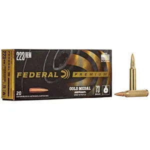 FED GOLD MDL 223REM 73GR BERGER 20 - Federal Gold Medal 73gr