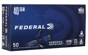 FED SYN DEF 40 S&W 175GR SJHP 50/500 - 40 S&W Syntech Defense
