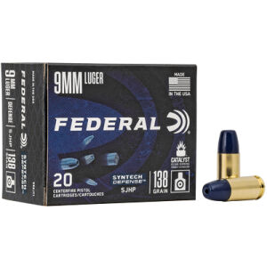 FED SYN DEF 9MM 138GR SJHP 20/200 - 9mm Syntech Defense