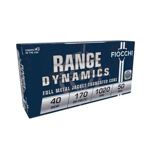 Fiocchi 40 S&W Ammunition FI40SWA 170 Grain Full Metal Jacket Truncated Cone 50 rounds