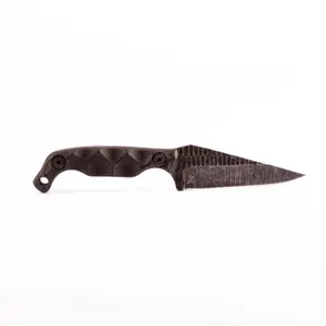 Stroup Knives Mini Acid Etched G10 Grip - Black - Stroup Mini knife