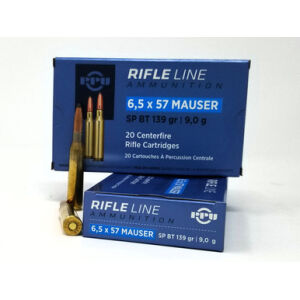 Prvi 6.5 x 57 Mauser Ammunition PP6M 139 Grain Soft Point Boat Tail 20 Rounds - PP6M 6.5x57 Mauser