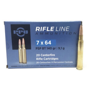Prvi PPU 7x64mm Ammunition PP764 140 Grain Pointed Soft Point Boat Tail 20 rounds - 7x64mm 140gr PSP
