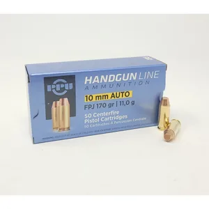 Prvi PPU 10mm Ammunition PPH10F 170 Grain Jacketed Flat Point 50 Rounds