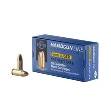 PPU 9mm Luger Ammunition PPH9F1 115 Grain Full Metal Jacket 50 Rounds