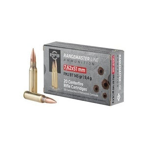 Prvi PPU 7.62x51mm NATO Ammunition PPRM762 145 Grain Full Metal Jacket BT 20 Rounds - PPU 7.62x51mm NATO
