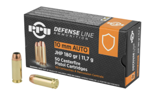 PPU 10MM JHP 180GR 50/500 - 10mm 180gr JHP