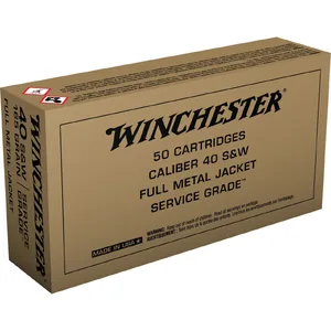 Winchester 40 S&W Ammunition Service Grade SG40W 165 Grain Full Metal Jacket 50 Rounds