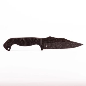 Stroup Knives TU1 Acid Etched G10 Grip - Black - Stroup TU1 Knife