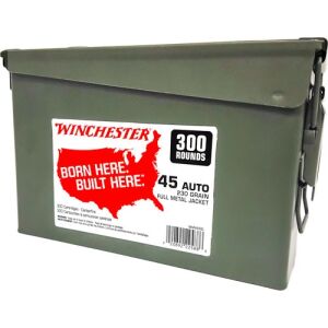 WINCHESTER 45 ACP 230GR FMJ-RN - CASE OF (2) 300RD CANS
