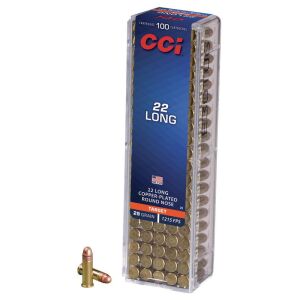 CCI 22 Long Rimfire Ammunition .22 Long 29 gr CPRN 1215 fps 100/ct