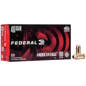 American Eagle Handgun Ammunition .40 S&W 180 gr FMJ 1000 fps 50/ct - 40 S&W 180gr FMJ