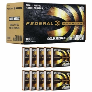 Federal Gold Medal Small Pistol Primer 1000/ct - Gold Medal SPP 1000ct
