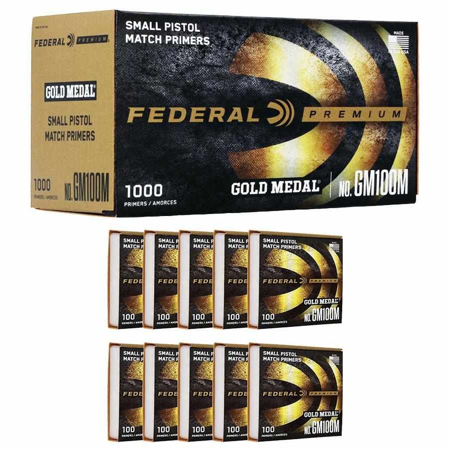 Federal Gold Medal Small Pistol Primer 1000/ct - Gold Medal SPP 1000ct