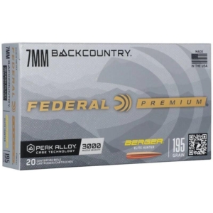 Federal Berger Elite Hunter Rifle Ammunition 7mm Backcountry 195gr HPBT 3000 fps 20/ct - 7mm Berger Elite Hunter