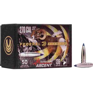 FEDERAL .277 CALIBER 136GR TERMINAL ASCENT COMP BULLET  50RD - 277 Terminal Ascent
