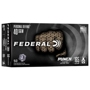 Federal Personal Defense Punch Handgun Ammunition .40 S&W 164gr JHP 1130 fps 50/ct - .40 S&W Punch Ammo