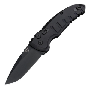 Hogue A01-Microswitch Automatic Folder Knife 2-3/4" Drop Point Blade Black - Hogue A01 Microswitch 2.75"