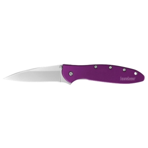 Kershaw Leek Folding Knife 3" Drop Point Blade Purple - Kershaw Leek Purple Knife