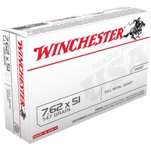 Winchester USA Rifle Ammunition 7.62 Nato 147 gr FMJ  - 20/box - 7.62 NATO 147gr