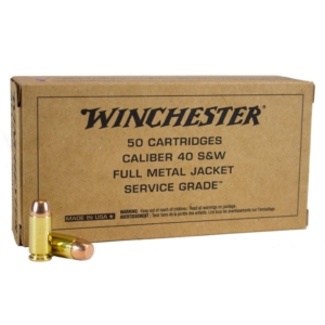 Winchester Service Grade 40 S&W 165 gr. FMJ-FN 1060 fps 50/ct - 40 S&W Service Grade