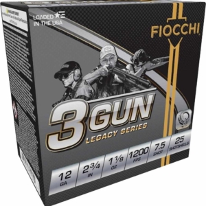 Fiocchi 3 Gun Match Shotshells 12ga 2-3/4" 1-1/8oz 1200 fps #7.5 25/ct - 3 Gun Match Shotshells