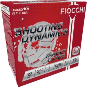 Fiocchi Shooting Dynamics Shotshells 12ga 2-3/4 in 1oz #7.5 1250 fps 25/ct - Fiocchi 12ga #7.5
