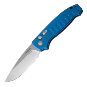 Hogue Ballista I Automated Folder Knife 3 1/2" Drop Point Blade Blue - Hogue Ballista I Blue