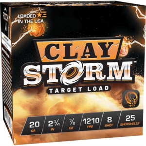CLAY STORM 20 GAUGE 2-3/4'' 7/8OZ #8 SHOT 1210 FPS 25/BOX - 20 Gauge Clay Storm