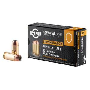 Prvi PPU 9x18 Makarov (NOT LUGER) Ammunition Defense PPD9M 95 Grain Jacketed Hollow Point 50 Rounds - 9x18 Makarov JHP